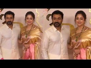 Actor Surya With his Wife Jyothika Visuals At Ananth Ambani and Radhika Merchant Wedding