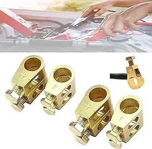 Pure Copper Battery Connection Clip, 2025 Battery Terminal Connectors Car Battery Terminal Positive and Negative Battery Cable Terminal Connectors Top Post Battery Terminal Clamps for Cars (2 Pairs)