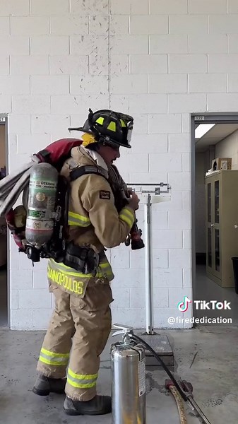 Ever wonder how much firefighter equipment actually weighs? Well here it is Now picture carrying all that weight up multiple flights of stairs, setting everything up, then dealing with tough conditions like heat and smoke while fighting the fire or making rescues if needed. It's hard work, but it's a good time Result: 141 LBS of extra weight. Bringing the total to 331 LBS. SHARE this would someone that would love to try this#fire #fireworks #firefighter