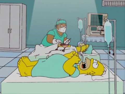 Homer sings at the hospital