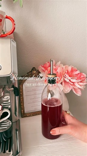 Raspberry Syrup Recipe🌹❤️✨ #raspberrysyrup #coffeesyrup #recipe #coffeeathome #coffee #latte