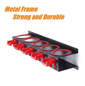 [Hot Item] Black Red Car Detailing Rack Wall Five Wax Bottle Rack for Car Wash