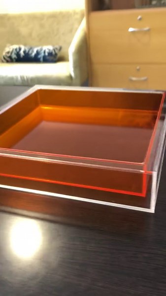 Lucite Encased Tray (Orange)