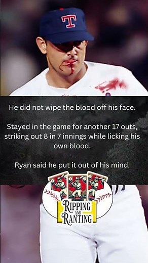 Nolan Ryan vs Bo Jackson Bloody lip. #nolanryan #rangers #bojackson #royals #legend #tough #baseball