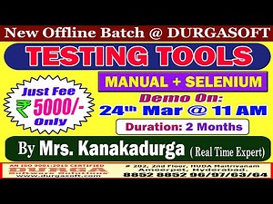 TESTING TOOLS Offline Training @ DURGASOFT