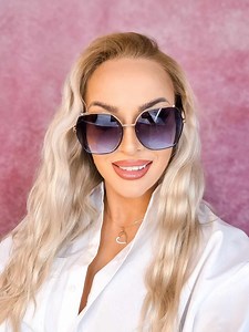 Oversized Designer Pilot Sunglasses: Blue Lens, UV400 Protection - Etsy UK