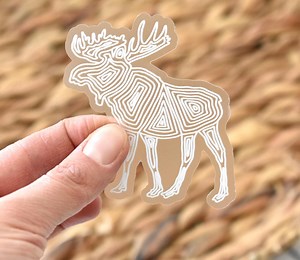 Clear Moose Sticker, White Moose Sticker, Transparent Decal, Laptop Decal, Moose Vinyl Sticker for Water Bottles, Line Drawing Moose Sticker - Etsy Canada