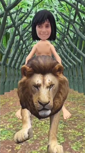 Lion ride on boy Peppa pig 😂😂😂