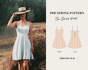 PDF Sewing Pattern - Sirius Dress by French Poetry - From XXS to XL - Summer Slip Dress Sewing Pattern - Fit and Flare Dress - Etsy