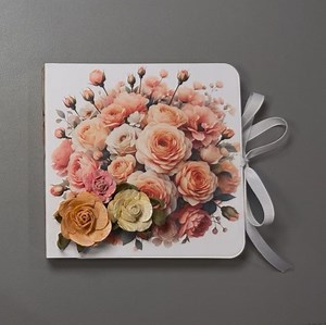 Handmade Peach Floral Mini Scrapbook Album, 6x6" With Flips - Etsy