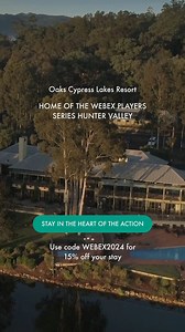 The final countdown is on for the Webex Players Series Hunter Valley at Oaks Cypress Lakes Resort from 15-18 February 2024. With free entry all week, come and witness the most inclusive golf tournament where leading male and female golf professionals together with elite amateur junior golfers compete in the same field. Stay in the heart of the action at Oaks Cypress Lakes Resort, use the code WEBEX2024 when booking to save 15%* on your stay. Learn more and secure your stay: https://be.synxis.com