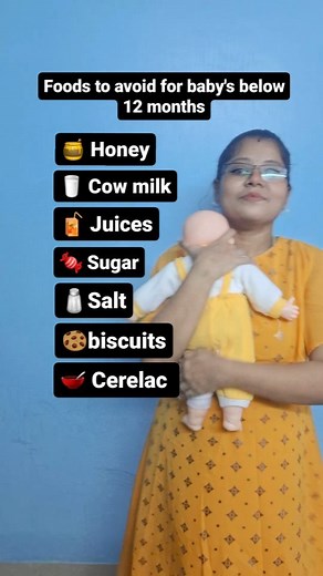 Honey Honey can contain Clostridium botulinum, spores that can cause infant botulism, a rare but potentially fatal illness. Babies under 12 months of age are most at risk, so wait until after baby's first birthday to introduce honey. Cow milk Cow's milk contains high concentrations of protein and minerals, which can stress a newborn's immature kidneys and cause severe illness at times of heat stress, fever, or diarrhea. In addition, cow's milk lacks the proper amounts of iron, vitamin C, and oth