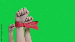 Morocco Flag and map with raised fists. National or Independence day design for Moroccan flag. with green screen background, 3d render