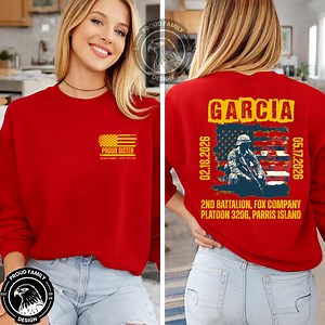 Personalized USMC Boot Camp Grad Sweatshirt: Proud Mom and Family Gift Marine Hoodie - Etsy