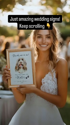Wedding welcome signs with your pets. We create stunning watercolor portraits of your furry friends 🥰 From only $25 🤑 #wedding #weddinginspo #weddingdecor #petlover #personalizedwedding #customportraits | Claes Gustavsson