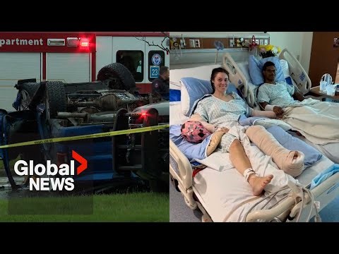 Newlywed couple share difficult recovery after tragic car crash in Calgary