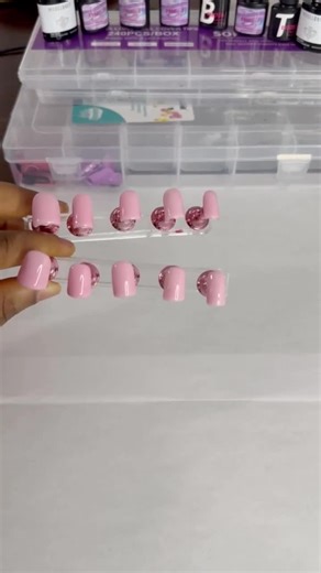 Classic Short Nails in Color Baby Pink, Red and Black - Etsy