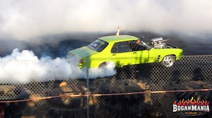 Jayde Williams qualifying skid in POORNARTI at Wagin Burnouts 2015 ~Scotty | Boganmania.com