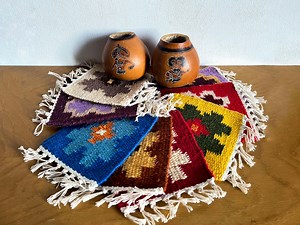 Handmade Wool Coaster, Handwoven Sheep Wool Multicolor Mug Rug, Kitchen Decor Drink Mat, Native Ukrainian Souvenir Rug, Father Gift - Etsy