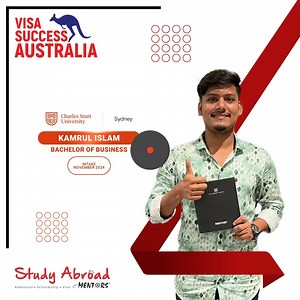 Success Story: Charles Sturt University Sydney Campus (Australia) Warmest congratulations to our student Kamrul Islam on being granted an Australian Student Visa to study Bachelor of Business at Charles Sturt University Sydney Campus. A big shoutout to Kalabagan Branch for providing the support Kamrul needed throughout his journey. We are incredibly proud to be part of his success story and wish him all the best in his future endeavors. For any query on admission, scholarships and visa assistanc