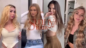 Sunny Hair Nano Bead Hair Extensions Human Hair Golden Blonde & Ash Blonde Highlight 18Inch 50G