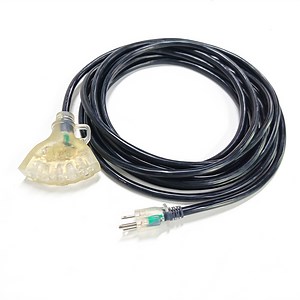 [Hot Item] 14AWG 10FT Transparent NEMA 5-15p to Transparent NEMA 5-15r Power Extension Cord Cable with LED Light