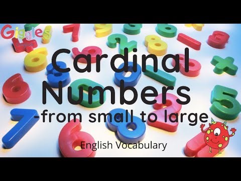 Cardinal Numbers - from small to large - from 1 to 1 trillion.