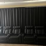 MaKefeile Room Divider Curtains with Flexible Ceiling Curtain Tracks Set,100% Blackout Floor to Ceiling Curtains Patio Sliding Door Curtains (Black Drape & Black Rail W 12.5 × H 9 FT)