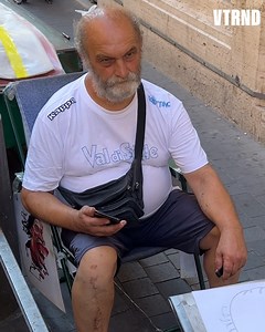 Homeless man isn't amused about his cartoon portrait...👀 (Rome, Italy) | VTRND