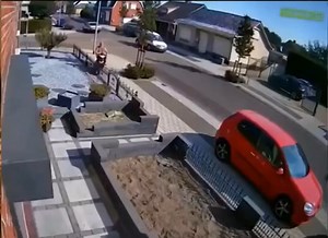 Dude crashes into a fence gets up walks off then looks at his junk and screams