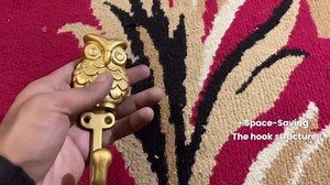 Set of 3 Cast Iron OWL Shape Coat Hooks Wall Art Decor-OWL Shape Hangers and Key Holder-Clothes Rack and Backpack Hanger-Coat Hooks Home Decor for Storage,Living Room (Gold)