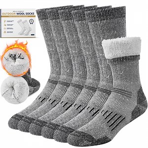 Wool Socks for Men and Women Thermal Crew Winter Hiking Warm Boot Socks For Work With Cushioned Sole 3 Pairs - Walmart.com