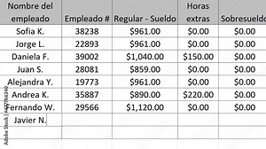 Spanish. Typing Company Payroll Financial Figures Numbers For The Current Period in Spreadsheet. Type Up Employee Pay and Overtime in Worksheet File For Business. Corporation Regular Salary. Stock ビデオ