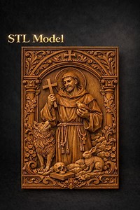 Saint Francis of Assisi 3D STL Relief | CNC Wood Carving File (digital Download) - Etsy Canada