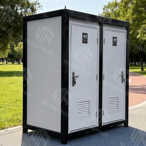 [Hot Item] Portable Toilets Mobile Two-Unit Portable Toilet Mobile Restroom with Dual Wc Rooms