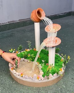 3.9M views · 28K reactions | Mini Waterfall Fountain DIY _ Beautiful Table Decor #idea #Trending | Deep's CRAFT | Facebook