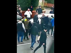 Oldham & Wrexham Football Hooligans Clash