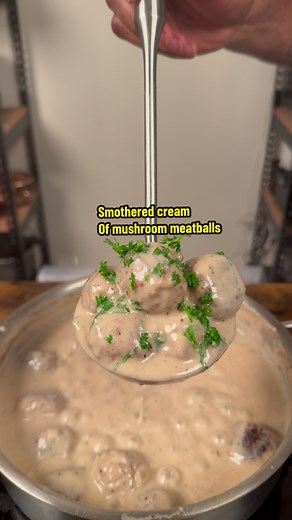 Creamy Smothered Mushroom Meatballs Recipe