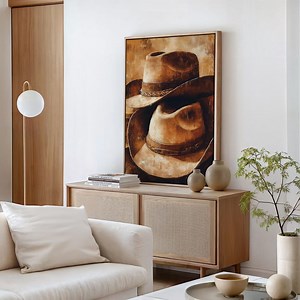 Vintage Cowboy Hats Canvas Wall Art – Rustic Western Decor for Home or Office - Etsy