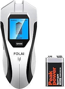 FOLAI Stud Finder Wall Scanner - 5 in 1 Stud Finder Tool with Smart Microprocessor Chip HD LCD Display and Audio Alert, Stud Finder Beam Finder for Wood Metal Stud Joist Tube AC Wire Inspection Blue