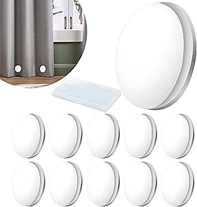 SPOKKI 10 Pcs Magnetic Curtain Weights Drapery Weights, Heavy Duty Curtain Weights Bottom No Sew - Outdoor Curtain Liner Magnets for Tablecloth, Refrigerator, Flag (White)