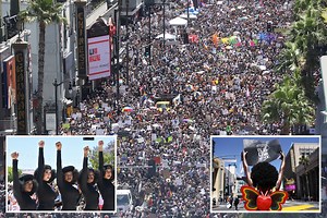 George Floyd protesters march in Hollywood as BLM demo replaces Gay Pride