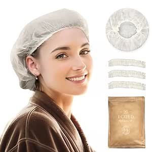 40 PCS Clear Disposable Shower Caps - Thick Plastic Hair Cap for Waterproof Hair Treatment, Spa, Hotel, Salon & Home Use - Portable & Travel-Ready