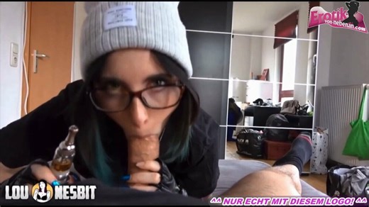 POV Smoke blowjob with German amateur teen - homemade