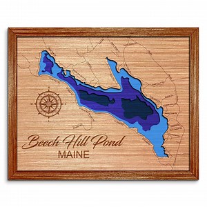 Beech Hill Pond, Maine Depth Map - Any Lake, Pond, or Reservoir - Unique Home Decor, Wall Art, Wall Decor - Etsy