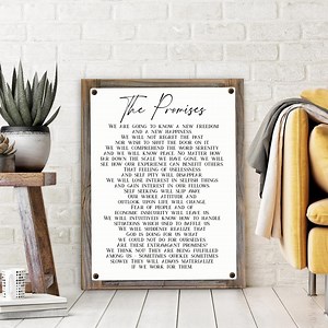 The AA Promises-metal Print on Reclaimed Wood Frame-recovery Gift Idea-recovery Wall Art-12 Step Wall Decor-12 Step Gift Idea - Etsy
