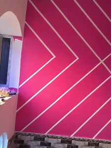 3D Masking Tape Wall Design for Bedroom Painting