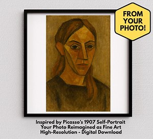 Custom Cubist Portrait in Picasso Style | 1907 Self-portrait Inspired Art From Your Photo - Etsy