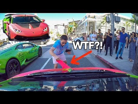 CRAZY Man Rips Off My LAMBORGHINI Wrap *Caught On Camera*