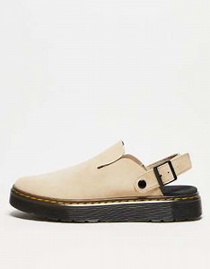 Dr Martens unisex Carlson mules in beige suede | ASOS